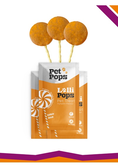 Lollipops Tavuk Ciğeri Bal Kabağı 3'lü Kedi Köpek Ödül Lolipopu