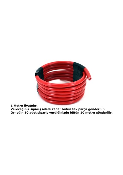 1 Metre 4Mm² Kırmızı Bakır Kablo Kalaylı Nyaf Marine Bakır - Kırmızı