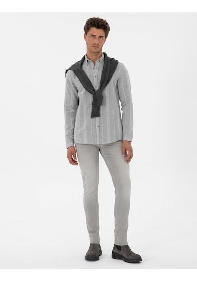 Pierre Cardin Erkek Gri Gömlek Desenli 50312373-vr024 Gri