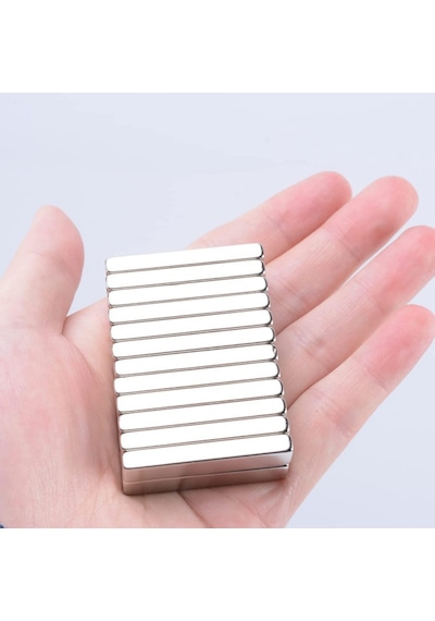 1 Adet Neodyum Mıknatıs Boy: 40mm En: 10mm Kalınlık: 5mm 40x10x5 Ndfeb Güçlü Mıknatıs N107
