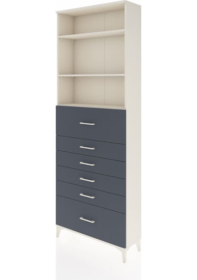 Arges Dolap 3 Raflı 6 Çekmeceli 88x30x243 Aytaşı-antrasit Aytaşı