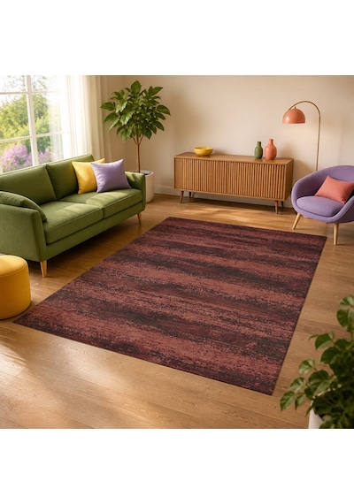 Kartela Halı Aria Halı Kaymaz Taban Makinede Yıkanabilir Halı Bordo - 60 X 90 Cm