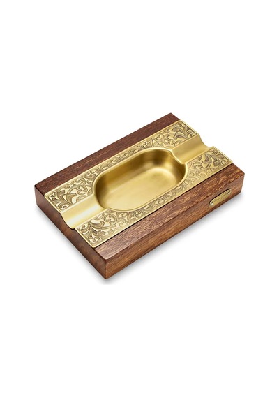 Cigarloong Ahşap Puro Küllüğü Damascus Gold 2li