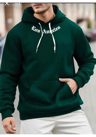 Kozia Outdoors Los Angeles Baskılı Oversize Unisex Sweatshirt Yeşil
