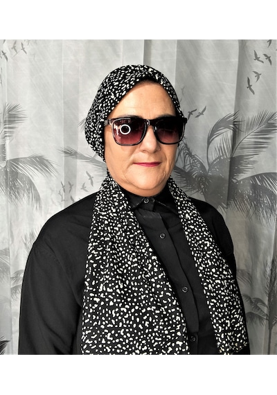 Blue Trend Desenli Dubai Dış Bone Şal 33