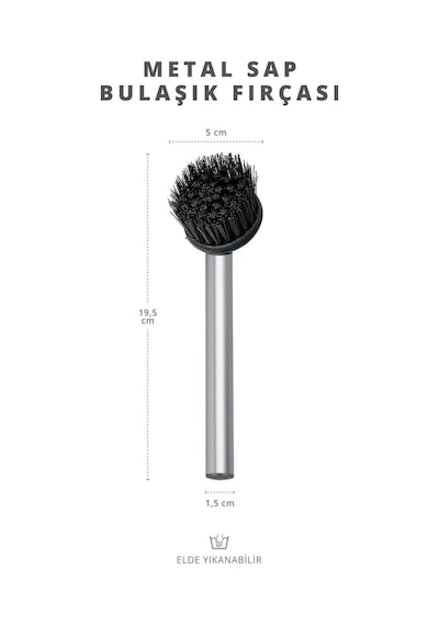 Milena Life Metal Saplı Çok Amaçlı Pratik Lavabo Bulaşık Fırçası