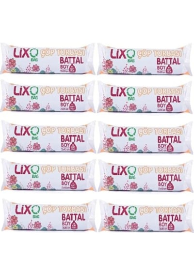 Lixo Battal Boy Çöp Torbası 75*90 Cm 10 lu Rulo x 10 Paket 100 Ad Lixo Battal Boy Çöp Torbası 75*90 Cm 10 lu Rulo x 10 Paket 100 Ad
