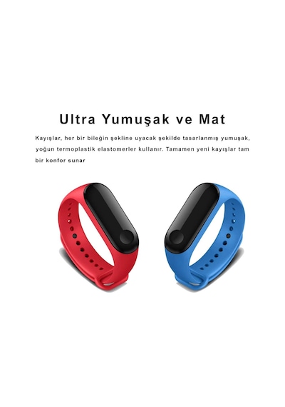 Silikon Kordon Kayış Mi Band 3 - Mi Band 4 Akıllı Bileklik Uyumlu Ahşap