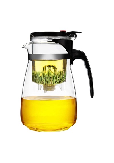 Jenisa Sihirli Borosilikat Cam Demlik 900 Ml Isıya Dayanıklı & Tek Tuşla Demleme