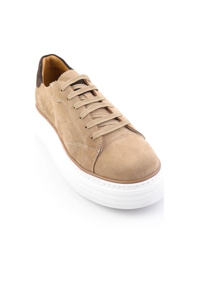 Bej Hakiki Deri Erkek Sneaker E01811256002 Bej