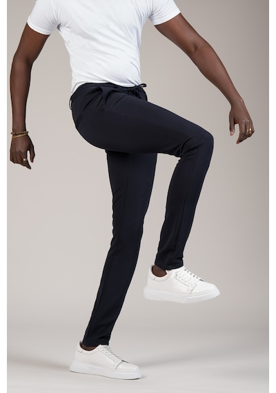 Advante Slimfit Dokulu Dar Paça Beli Lastikli Ve İplikli Yazlık Jogger Pantolon Lacivert Advante Slimfit Dokulu Dar Paça Beli Lastikli Ve İplikli Yazlık Jogger Pantolon Lacivert