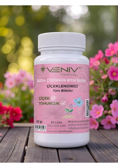 En Etkili Çiçek Ve Tomurcuk Arttıran Suda Çözünür Bitki Besini- Konsantre 25 L-60 Gram- Tüm Bitkiler 60