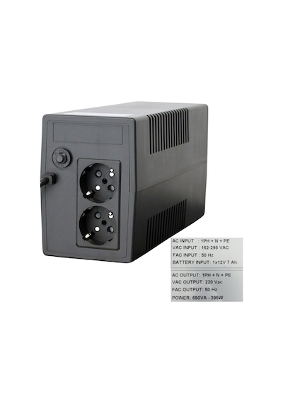 Upset Microactive 650va 395w Line-ınteractive Ups Kesintisiz Güç Kaynağı 2 Priz