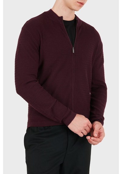 Emporio Armani Logolu % 100 Yün Regular Fit Bisiklet Yaka Hırka Erkek Hırka Em006315 Af27831 Fa039 Kahve