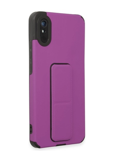 Cosmotex Newface Xiaomi Redmi 9a Kılıf Mega Standlı Silikon - Mor