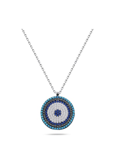 Brezza Lusso Jewelry 925 Ayar Nazarlı Sosyete Gözü Kadın Gümüş Kolye Gümüş