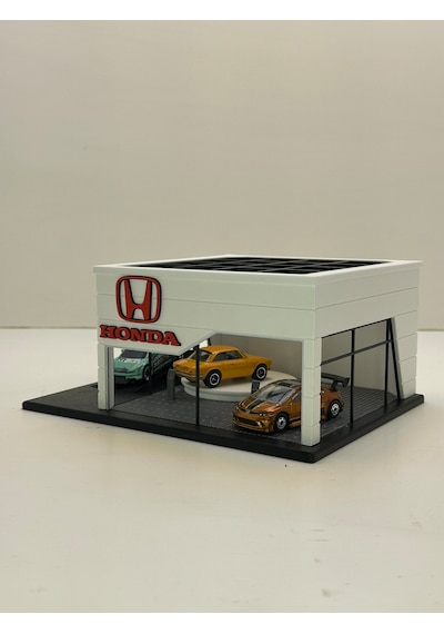 3d Baskı 1/64 Ölçekli Honda Showroom Tasarımlı Diorama Araç Sergileme Garajı