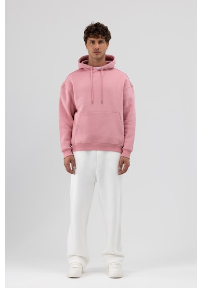 Vamos Basic Oversize Kapüşonlu Sweatshirt Somon