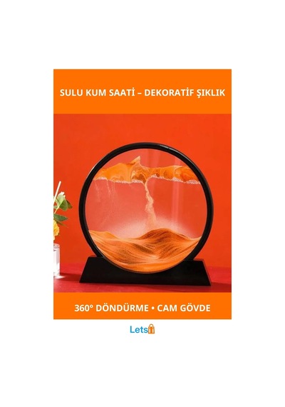 Sulu Kum Saati Orta Boy 18cm Dekoratif Cam Plastik 1 Adet