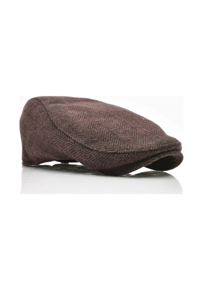 Külah Erkek Yün Şapka Heritage Kışlık Kasket Flat Cap-Koyu Kahve
