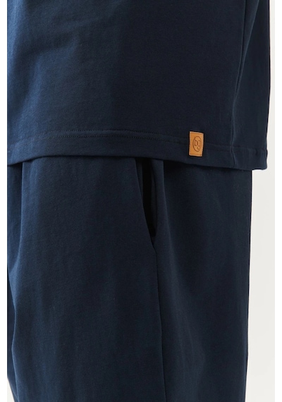 Erkek Oversize Rahat %100 Pamuklu Penye Bisiklet Yaka Kısa Kol Basic T-shirt Classic Collection Lacivert