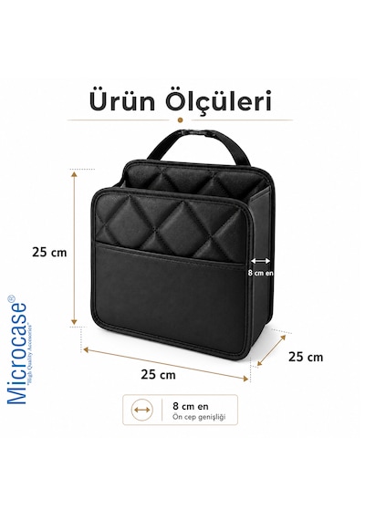 Microcase Universal Araba Koltuğu Arka Organizeri Asılabilir Çöp Kovası Al5653