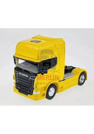 1/64 Ölçek-scania V8 R730 Tır Diecast Metal Model Sarı Renk