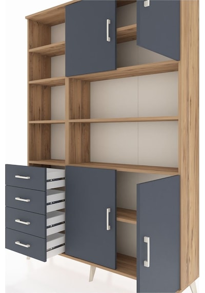 Arges Dolap 9 Raflı 4 Çekmeceli 4 Kapaklı 132x30x195 Çam-antrasit/antrasit Antrasıt/antrasıt Arges Dolap 9 Raflı 4 Çekmeceli 4 Kapaklı 132x30x195 Çam-antrasit/antrasit Antrasıt/antrasıt