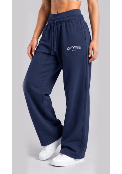 Dfyne Regular Kadın Lacivert Bol Paça Oversize Eşofman Altı