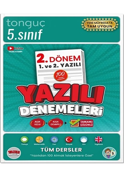 5. Sınıf Yazılı Denemeleri 2. Dönem 1 Ve 2. Yazılı - Tonguç Yayınları