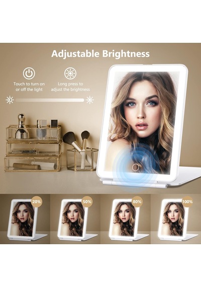 Seyahat İçin Şarj Edilebilir Makyaj Aynası, 80led'li Makyaj Aynası, 3 Renkli Işık, 2000mah Pil, Taşınabilir Ultr Diğer