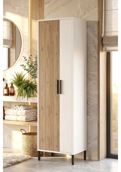 Yurudesign Daisy Çok Amaçlı Dolap Vileda Banyo Dolabı, Keçe-Beyaz Çok Renkli