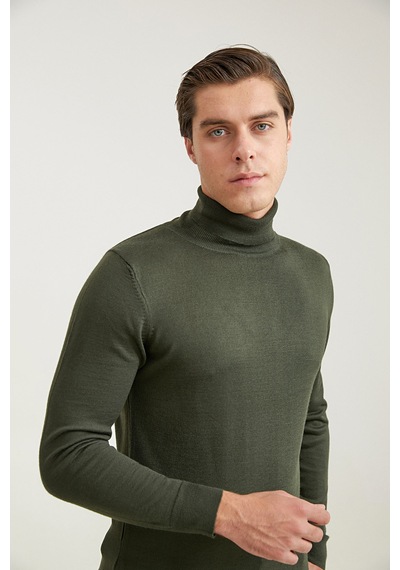 D's Damat Ds Damat Regular Fit Haki Düz Örgü Kazak 5hf0606320071 H01