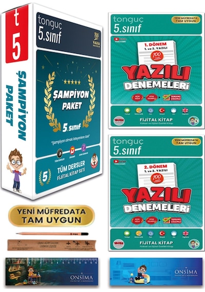 Tonguç Akademi 5. Sınıf Şampiyon Paketi Tüm Dersler Soru Bankası - 1. Ve 2. Dönem Yazılı Denemeleri Set