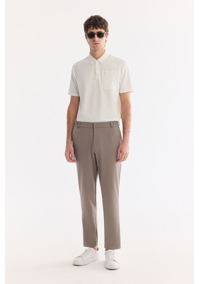 Avva Erkek Vizon Yanı Lastikli Kırışmaz Teknik Kumaş Slim Fit Chino Pantolon A61y3077
