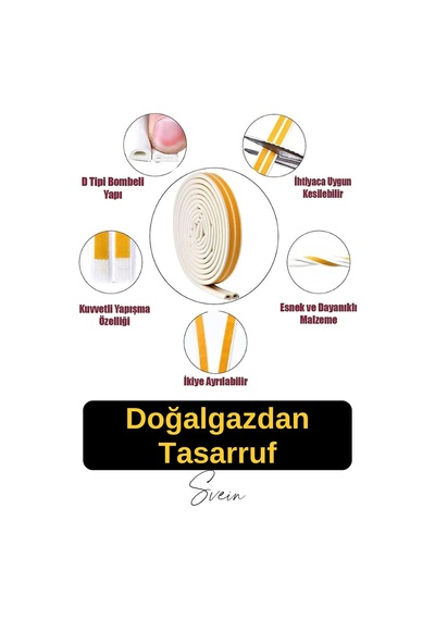 Pvc Doğrama Pencere Fitili İzolasyon Bandı Kendinden Yapışkanlı Beyaz Kauçuk Yalıtım Bant 2x10 20 Mt