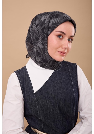Silk Home Yaz Esintisi Eşarp 150001-15 Siyah, Füme, Gri