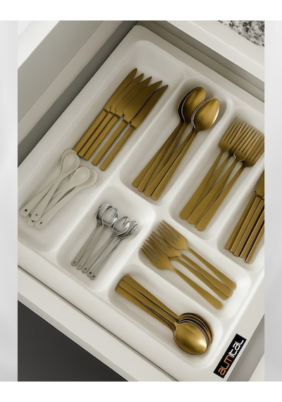 44x49 Cm. Beyaz Kaşıklık Ve Kepçelik 2'li Set 40x41 Cm'e Kadar Kesilebilir - 44x49byz-set Beyaz
