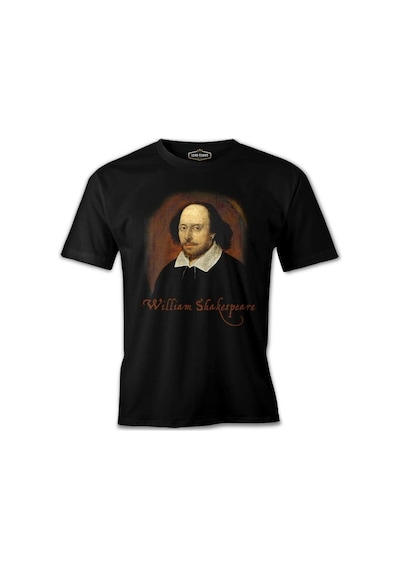William Sheakspeare - Portre Siyah Erkek Tshirt 001