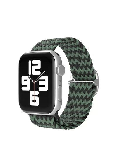 Zenviaat Newface Apple Watch Uyumlu38mm Star Kordon - Zigzag Yeşil-siyah Znv2027
