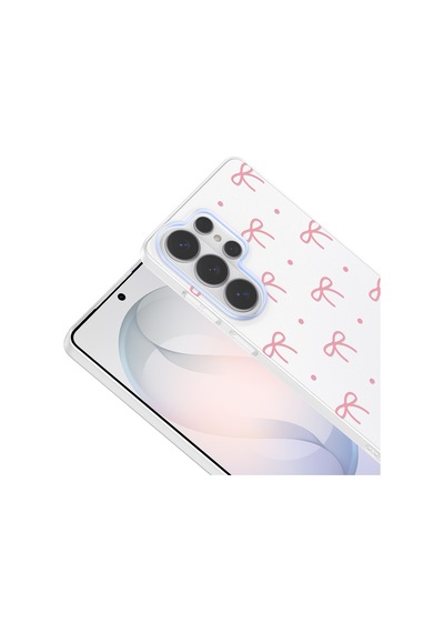 Samsung Uyumlu Galaxy S25 Ultra Kılıf Çiçek Ve Fiyonk Desenli Kamera Yükseltili Ogaa Premium