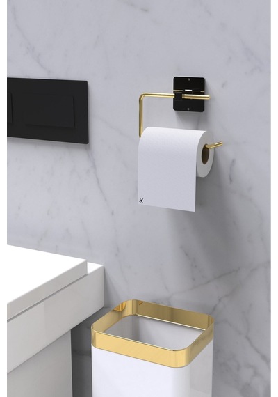 Buççin Online Mağaza Yapışkanlı Gold Tuvalet Kağıdı Tutacağı/tuvalet Wc Kağıtlık Metal Altın Çok Renkli