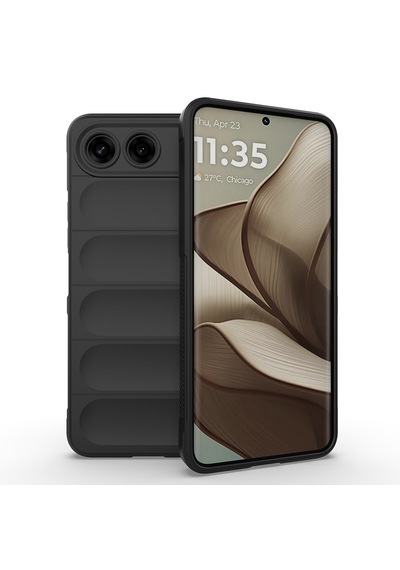 Tecno Spark 40 5g Kılıf Darbe Emici Esnek Tpu Oyuklu Arka Yüzey Tasarımlı Zore Etnik Silikon Kapak Siyah