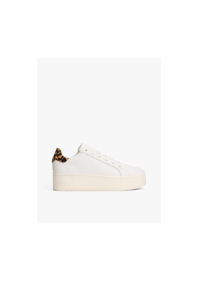 Tommy Hilfiger Tjw Flatform Leopard Beyaz Kadın Sneaker-9529 Beyaz