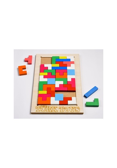 Toys Ahşap Tetris Eğitici Bultak Tetris Puzzle Çocuk Oyuncağı