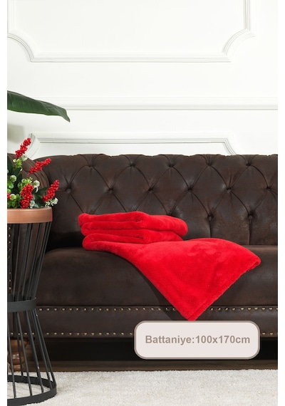 Elart Enjoy Wellsoft Tv Battaniyesi 100x170 Cm Kırmızı Kırmızı