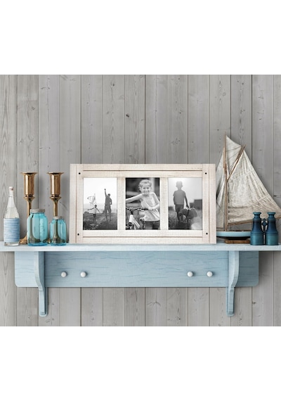 Lexroo 10x15 Cm Üçlü Fotoğraf Çerçevesi, Cilalı Kristal Berraklığında Cam, Hampton Koleksiyonu