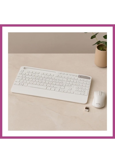 Gees Global Kablosuz Klavye Mouse Seti - Tablet/telefon Standlı - Beyaz - Q Klavye Gbzs Diğer