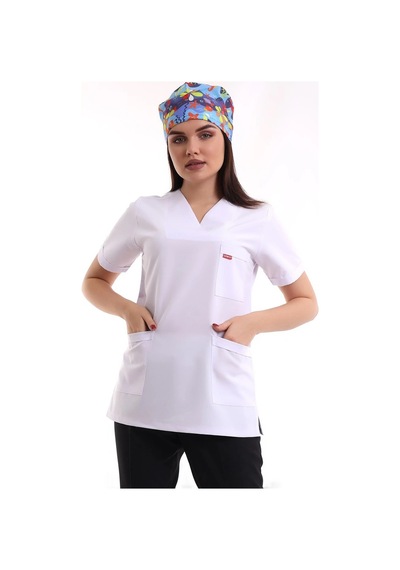 Zarf Yaka Kadın Tek Üst - 171 Beyaz