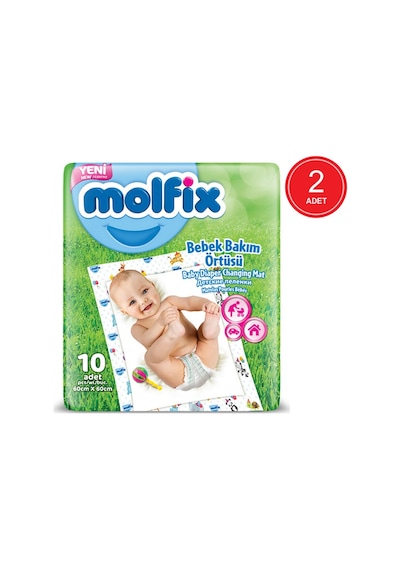 Molfix Bebek Bakım Örtüsü 60 x 60 CM 2 x 10 Adet